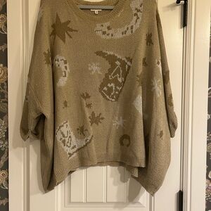 Women's Beige Pattern Sweater/Kimono